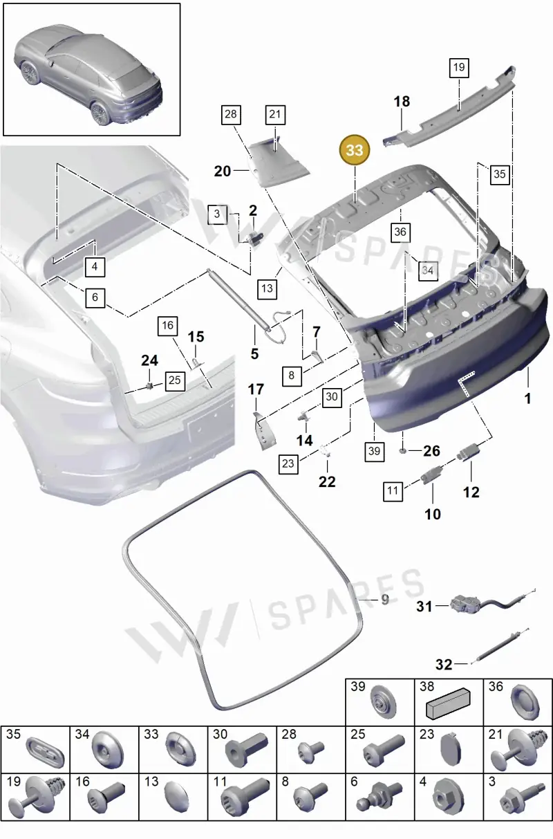 PAB899184 — Porsche Cayenne (2017-2023) diagram p51803015, position 33