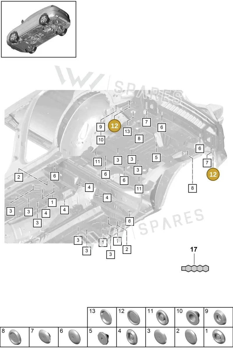 PAB899187 — Porsche Cayenne Coupe (2023-2023) diagram p51806030, position 12