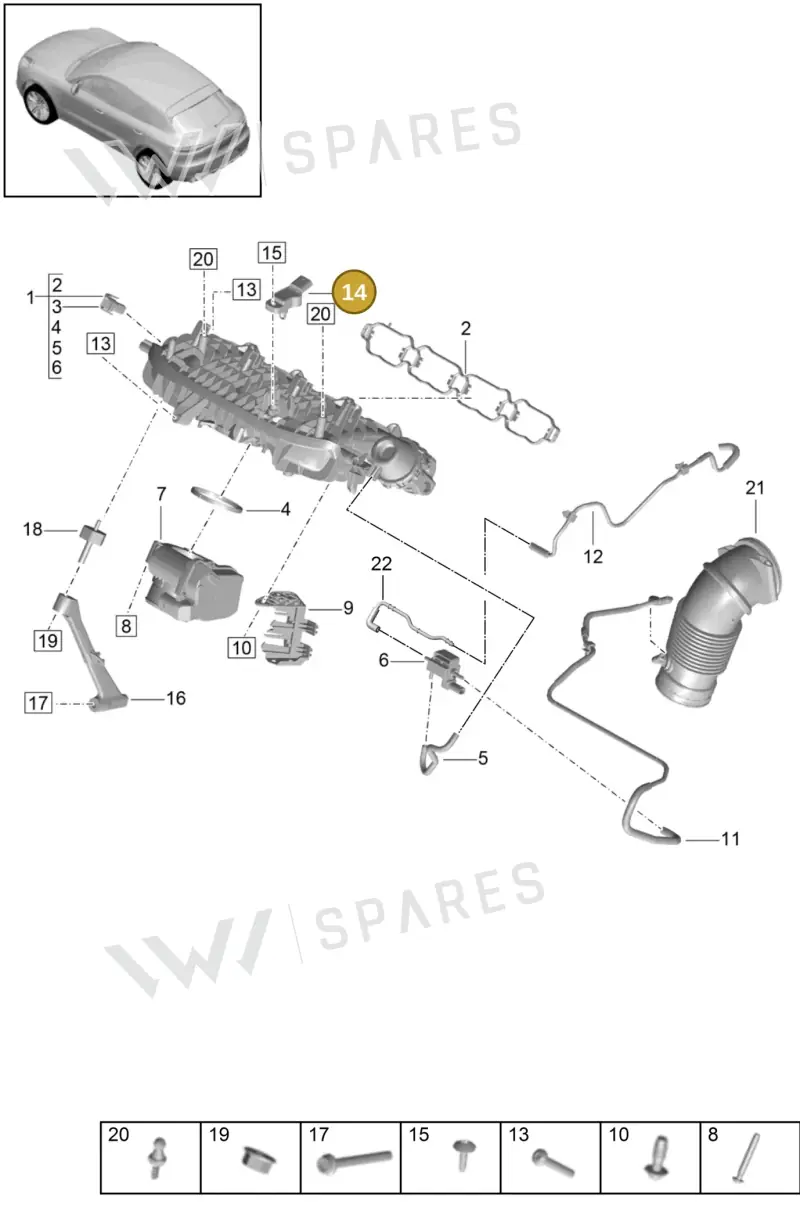 PAB906051 — Porsche Macan (2018-2022) diagram p52000022, position 14