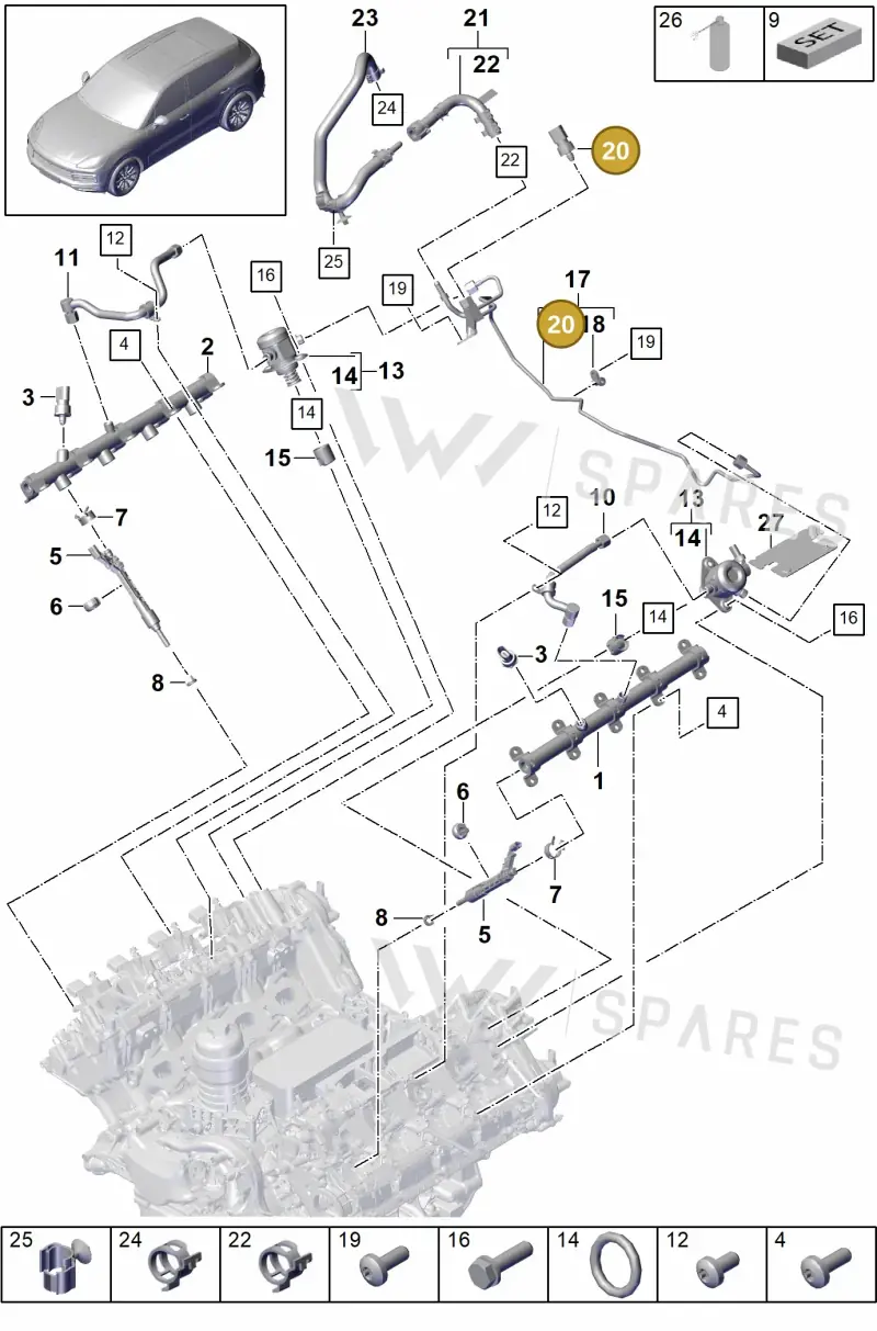 PAB906054B — Porsche Cayenne (2017-2023) diagram p51107000, position 20