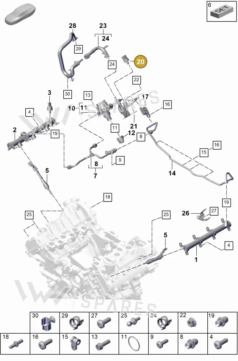PAB906054B — Porsche Cayenne Coupe (2023-2023) diagram p60107010, position 20