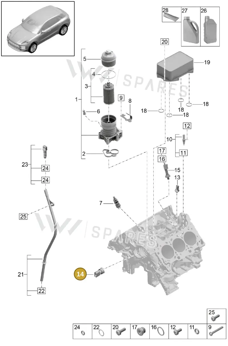 PAB906060 — Porsche Macan (2018-2022) diagram p52104100, position 14