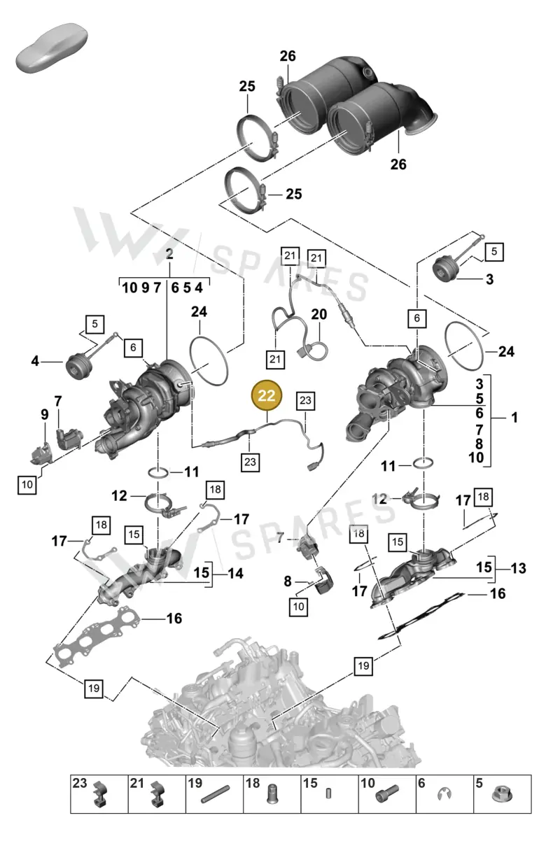 PAB906265C — Porsche Panamera (2020-2023) diagram p58202000, position 22
