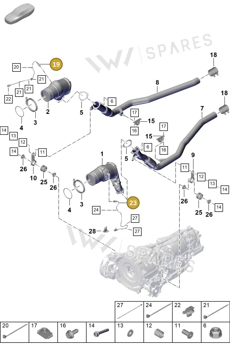 PAB906265F — Porsche Cayenne Coupe (2023-2023) diagram p60202260, position 19+23