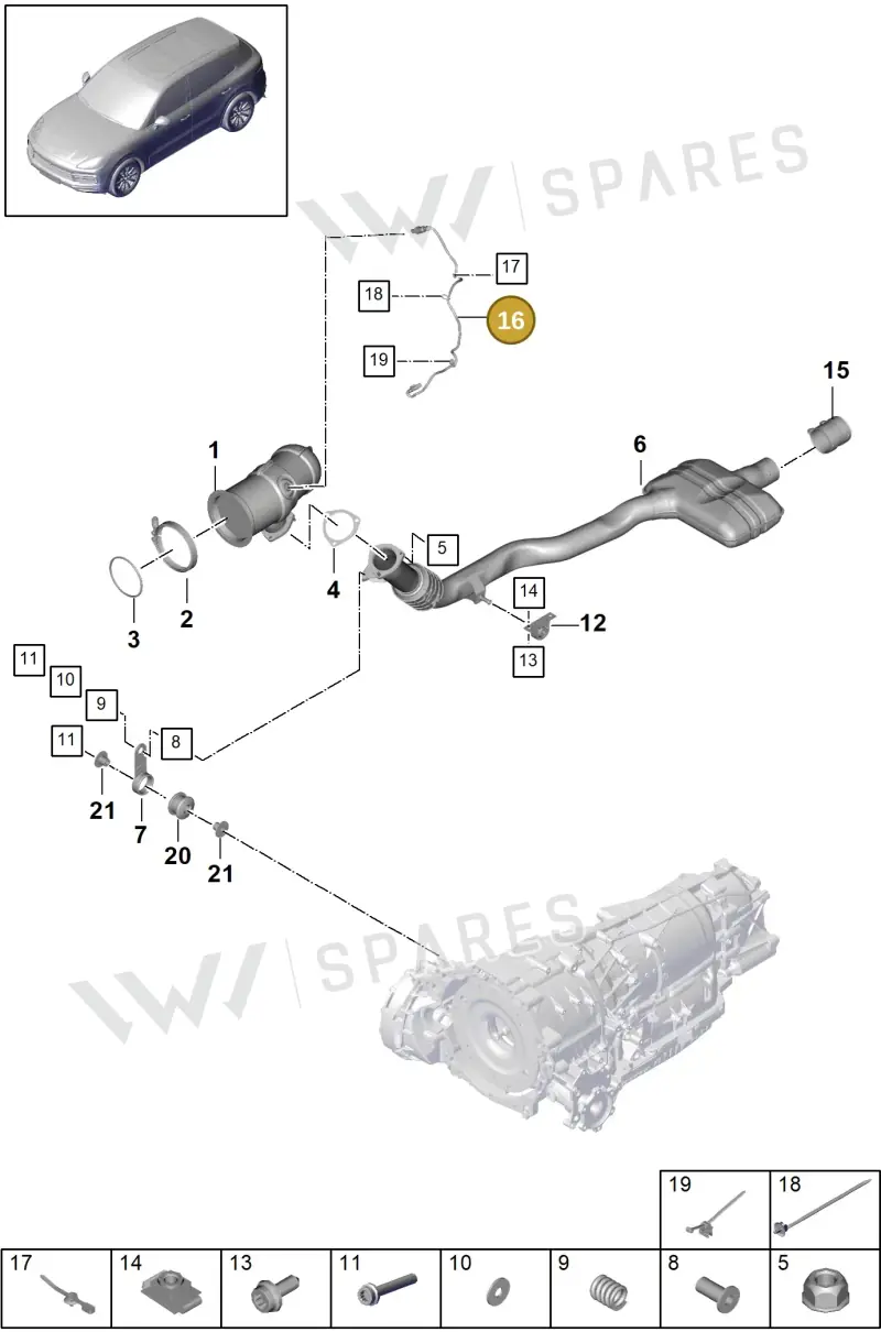 PAB906265K — Porsche Cayenne (2017-2023) diagram p51202080, position 16