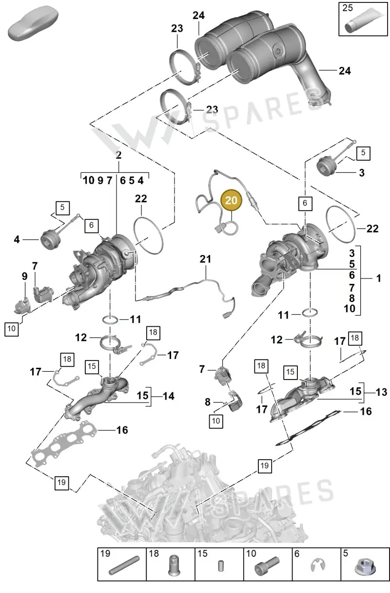 PAB906265N — Porsche Cayenne Coupe (2023-2023) diagram p60202020, position 20
