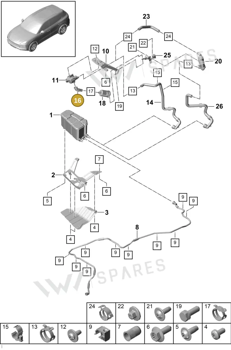 PAB90627200 — Porsche Cayenne (2017-2023) diagram p51201060, position 16