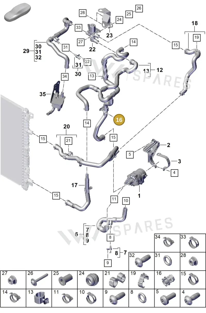 PAB906407 — Porsche Cayenne Coupe (2023-2023) diagram p60105330, position 16