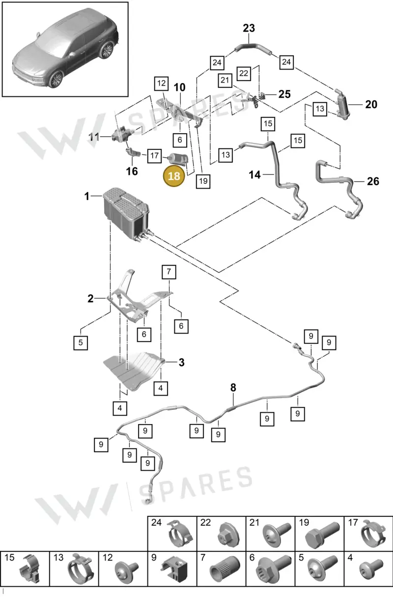 PAB90662100 — Porsche Cayenne (2017-2023) diagram p51201060, position 18