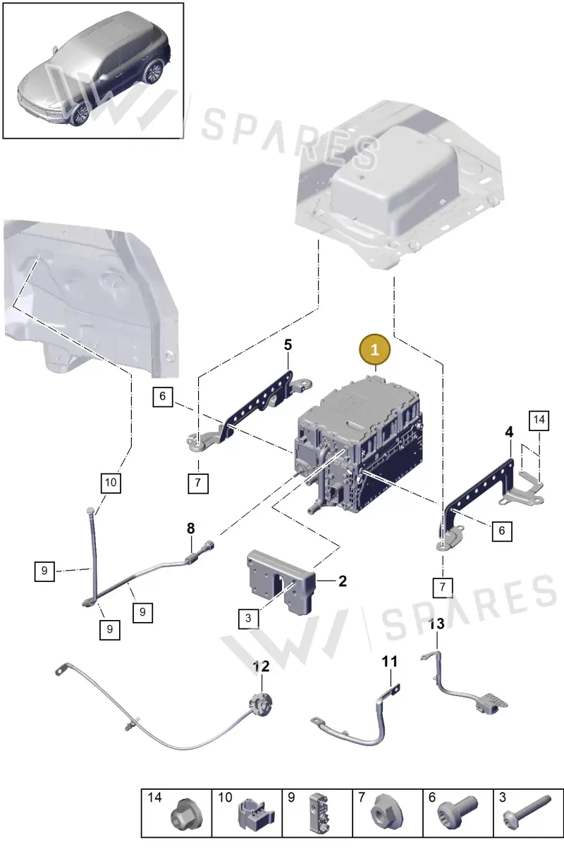 PAB907070A — Porsche Cayenne (2017-2023) diagram p51901110, position 1