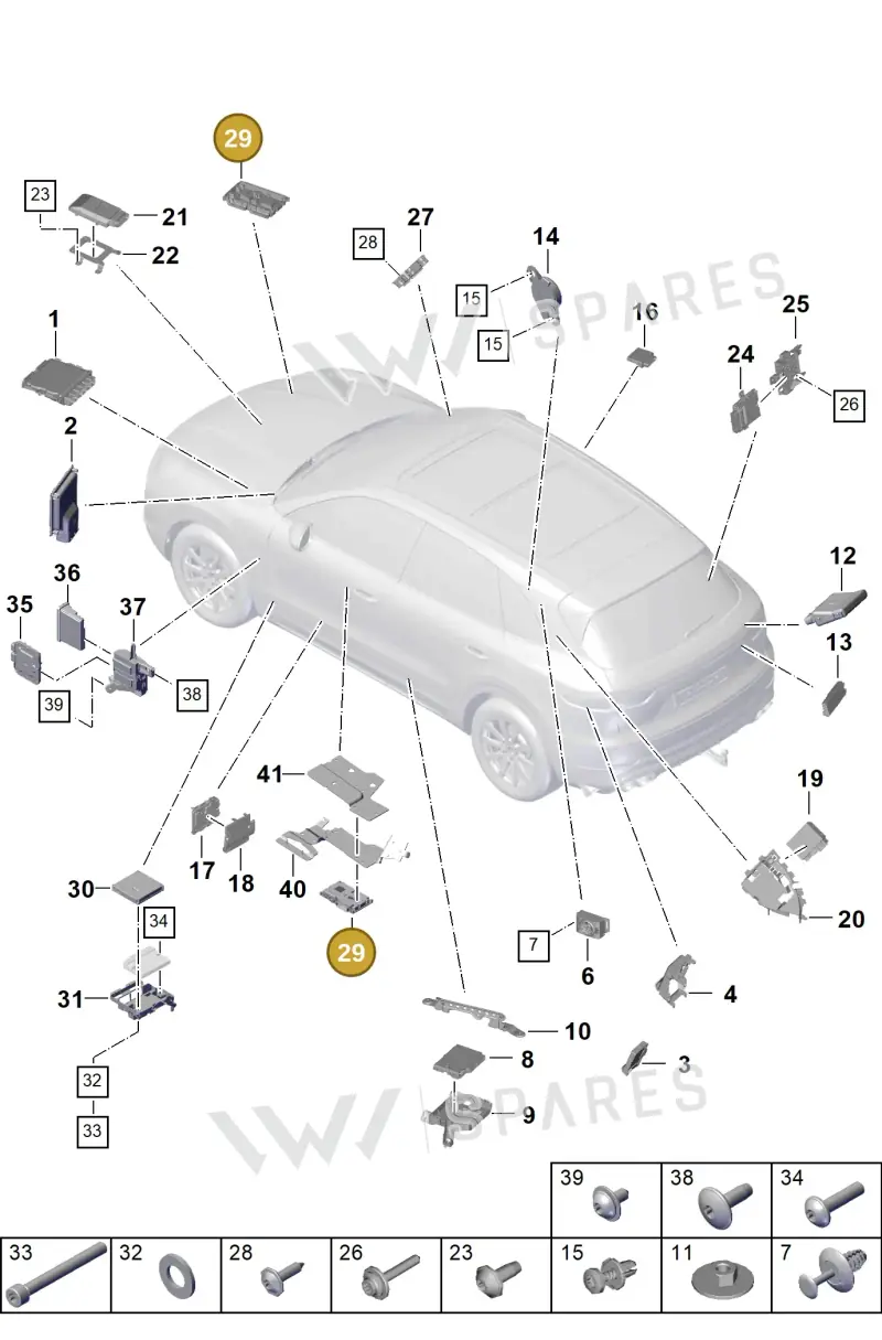 PAB907107B — Porsche Cayenne (2017-2023) diagram p51901003, position 29