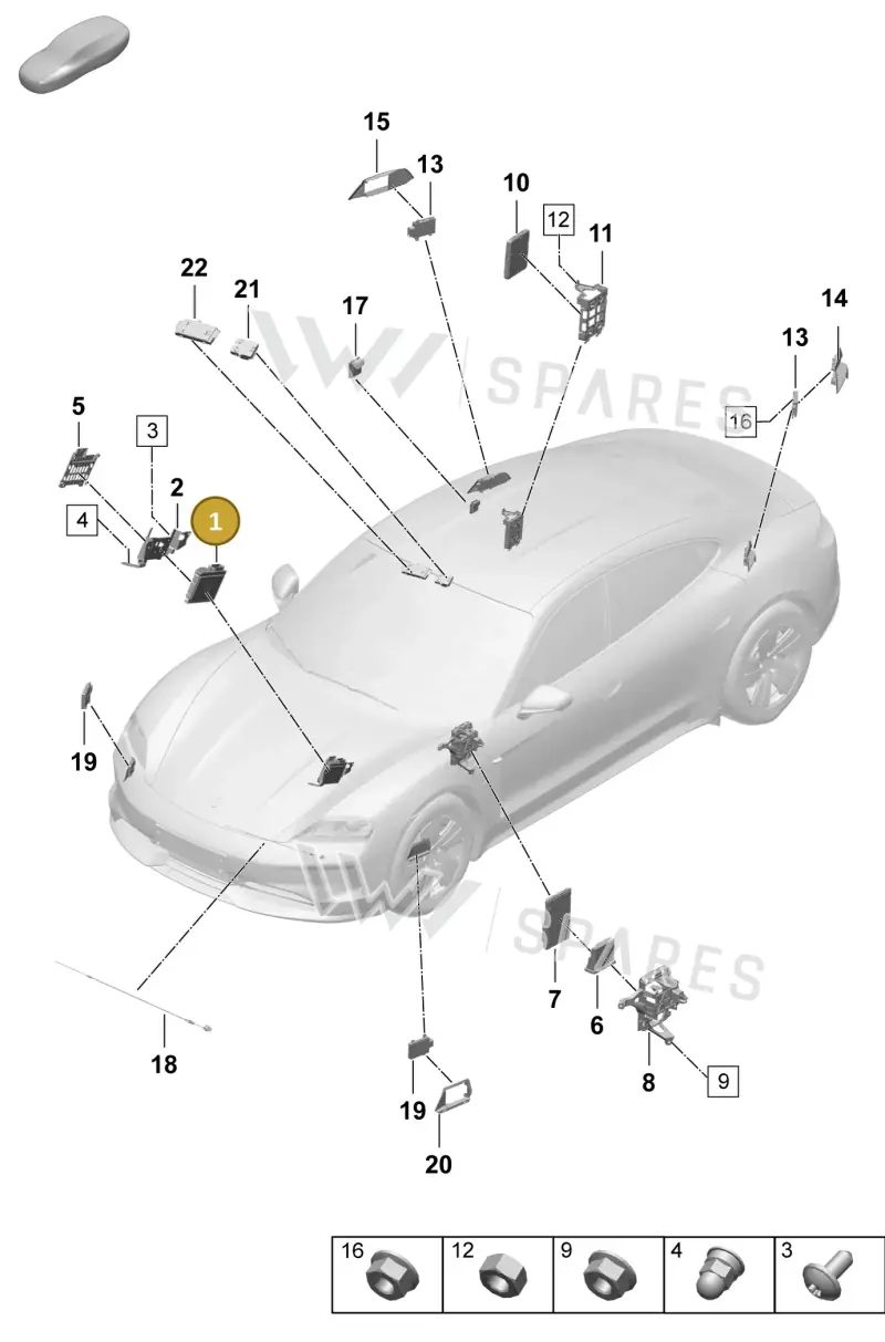 PAB907107F — Porsche Taycan Sport Turismo (2023-2025) diagram p64901300, position 1