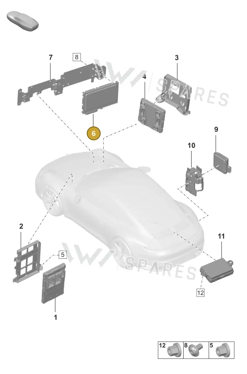 PAB907107G — Porsche 911 (2018-2024) diagram p53901040, position 6