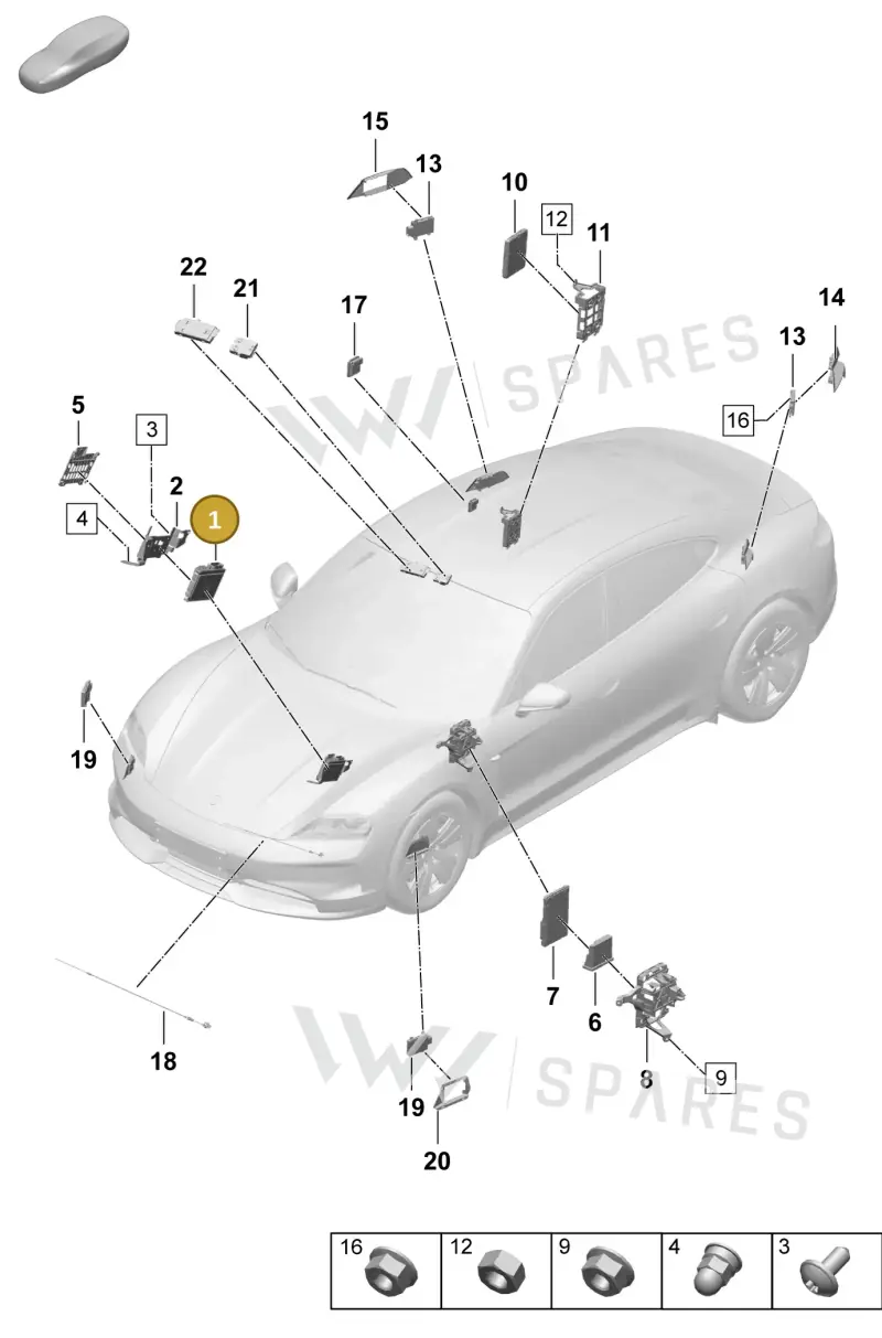 PAB907108C — Porsche Taycan Sport Turismo (2023-2025) diagram p64901300, position 1