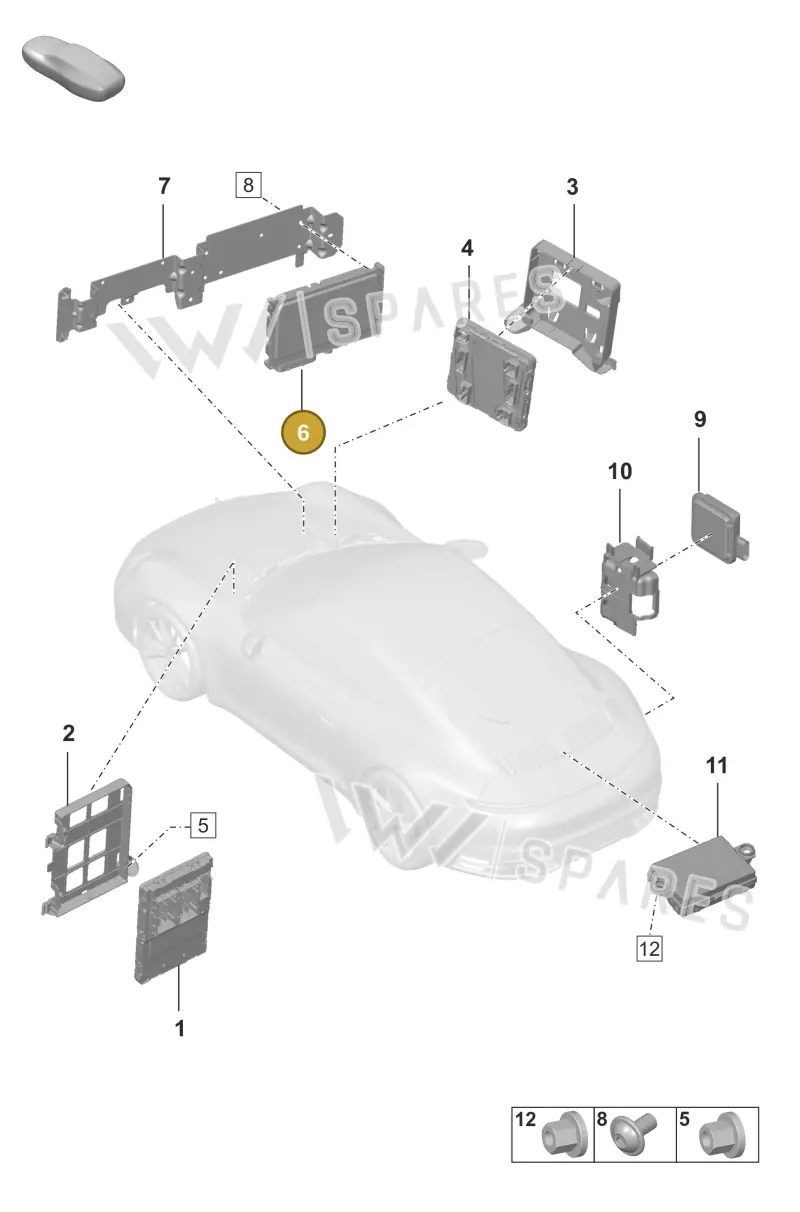 PAB907117B — Porsche 911 (2018-2024) diagram p53901040, position 6