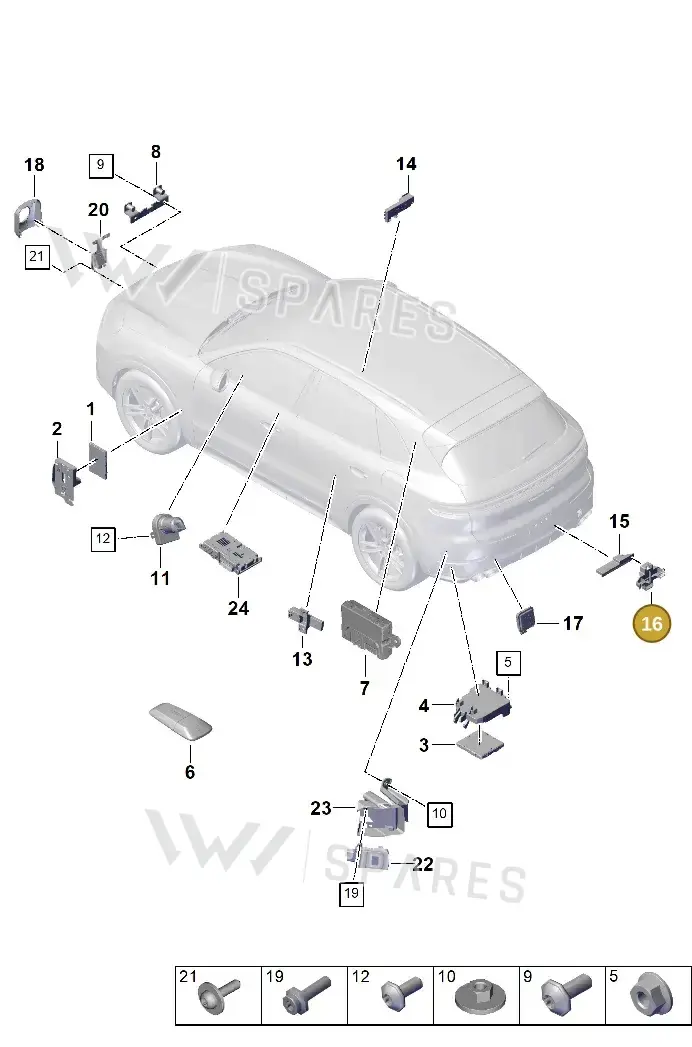 PAB90717600 — Porsche Cayenne Coupe (2023-2023) diagram p60901300, position 16