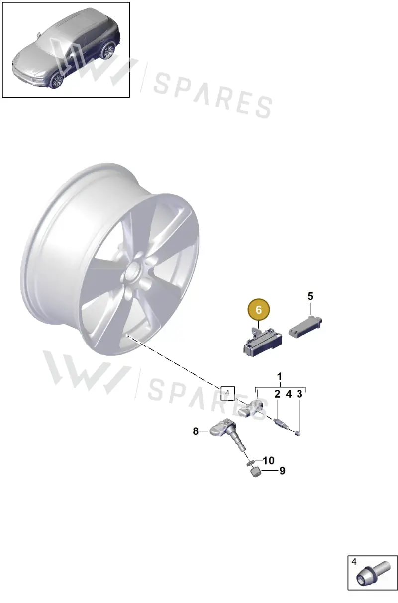 PAB907249A — Porsche Cayenne (2017-2023) diagram p51601050, position 6
