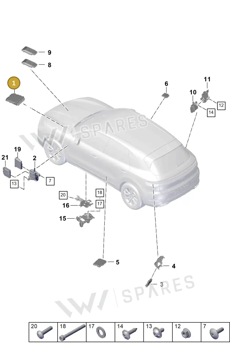 PAB907309B — Porsche Cayenne Coupe (2023-2023) diagram p60901000, position 1