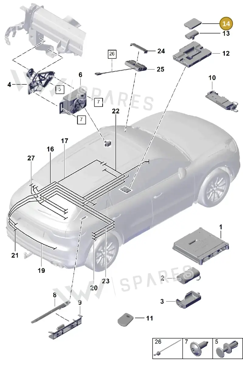 PAB907318 — Porsche Cayenne (2017-2023) diagram p51911024, position 14