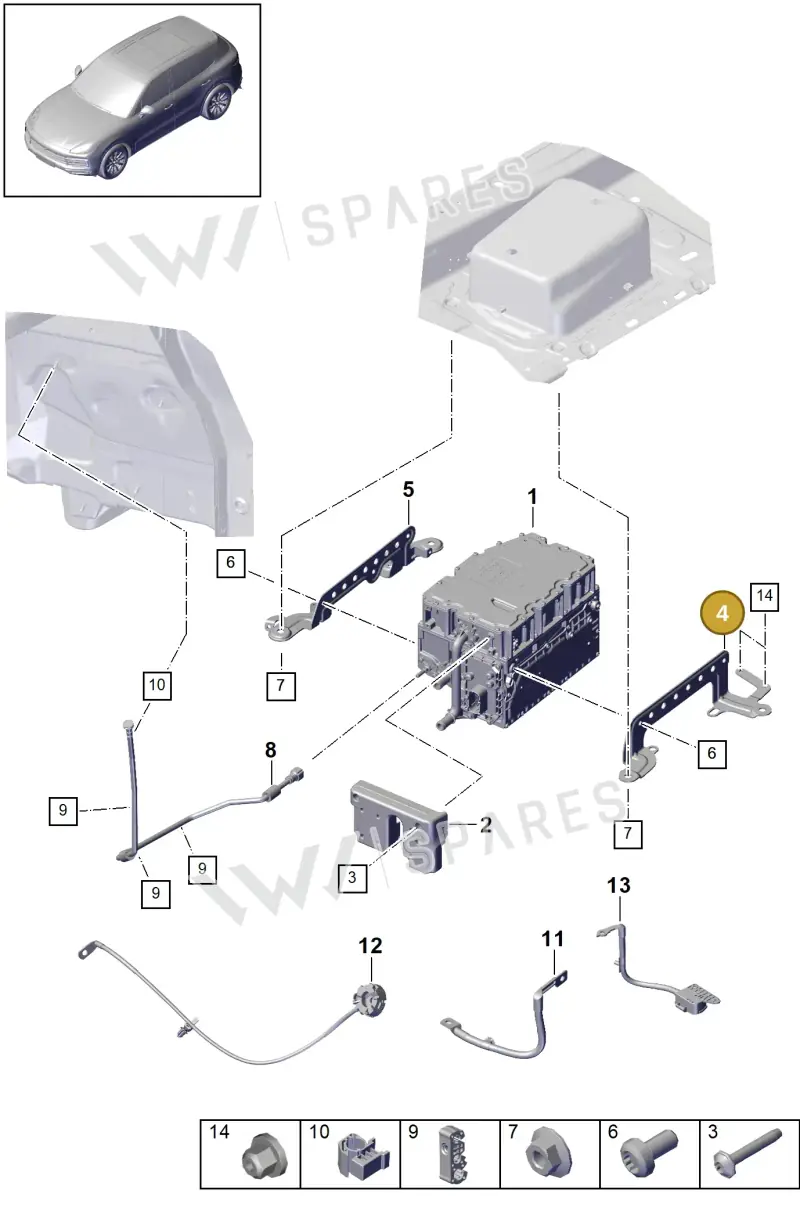 PAB907347A — Porsche Cayenne (2017-2023) diagram p51901110, position 4