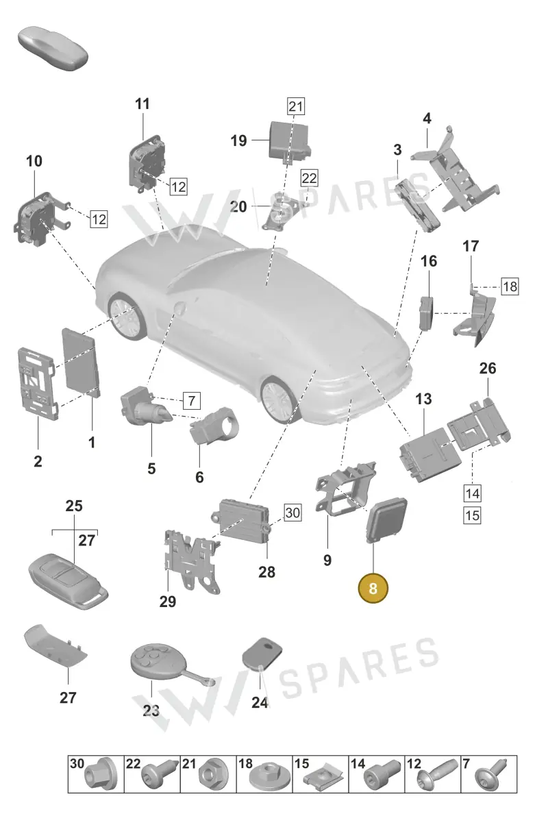PAB907410A — Porsche Panamera (2020-2023) diagram p58901004, position 8