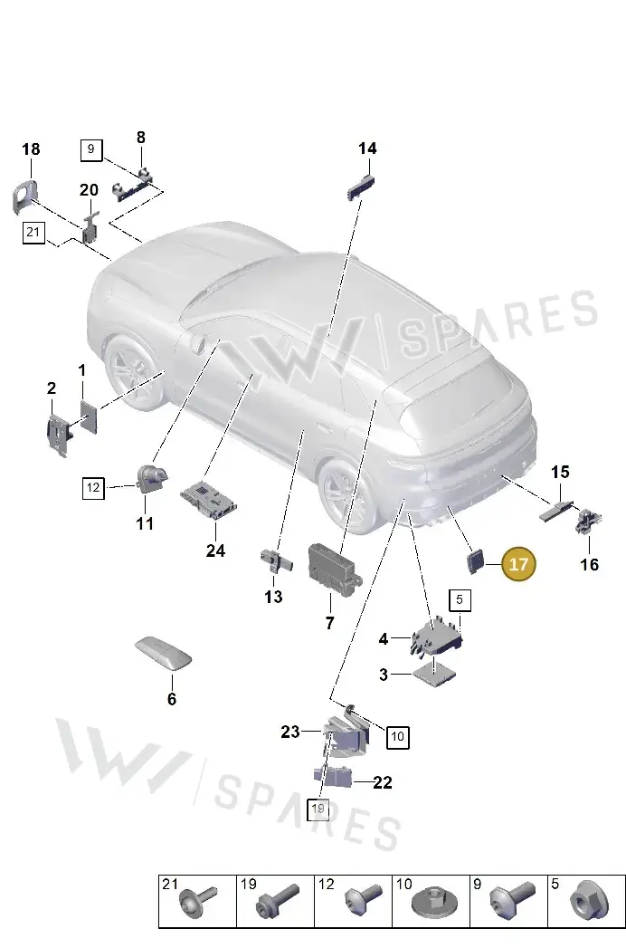 PAB907410A — Porsche Cayenne Coupe (2023-2023) diagram p60901300, position 17