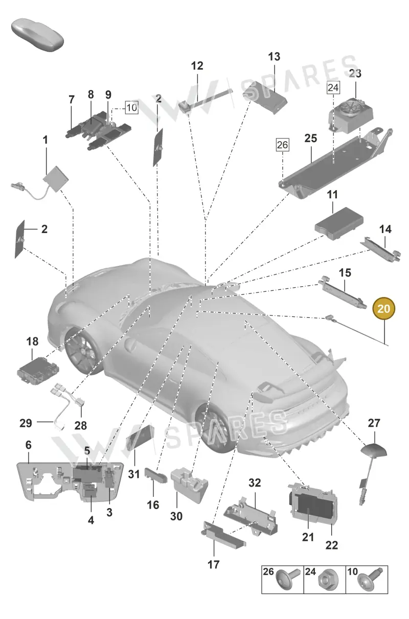 PAB907414 — Porsche 911 (2021-2022) diagram p59912000, position 20