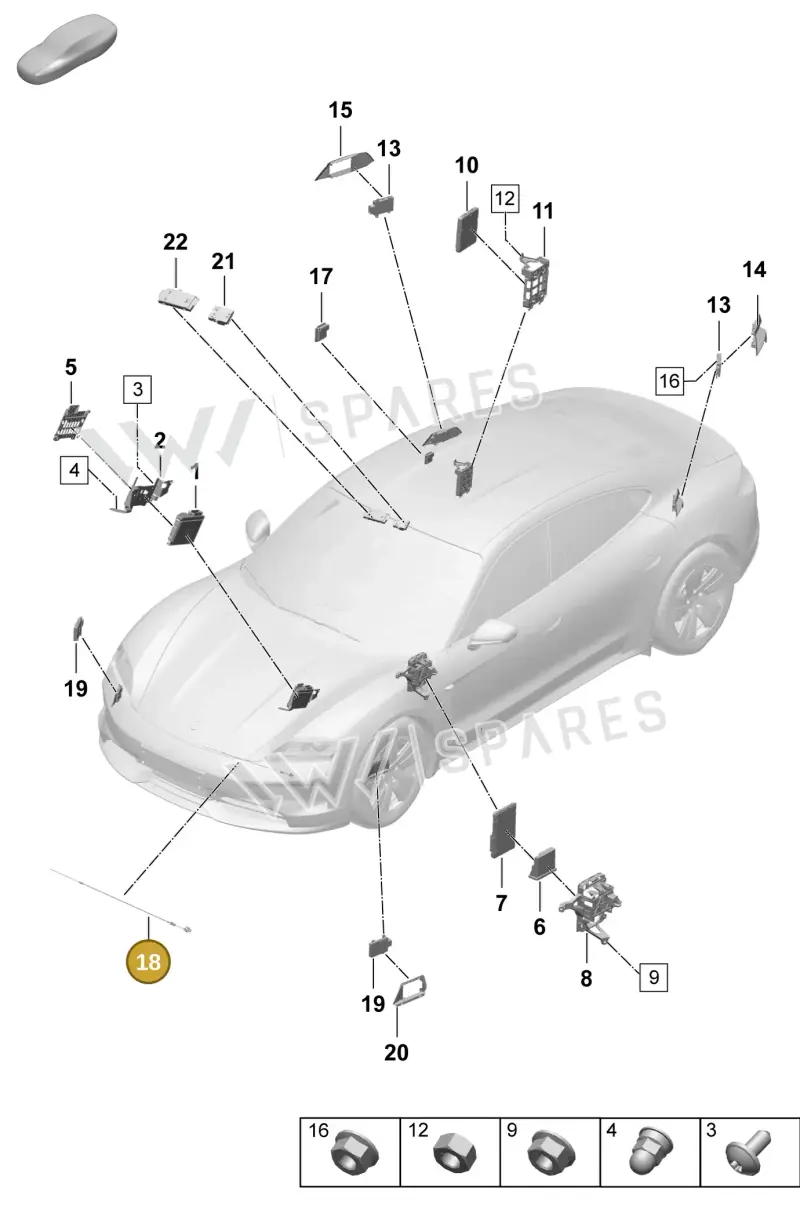 PAB907414 — Porsche Taycan Sport Turismo (2023-2025) diagram p64901300, position 18