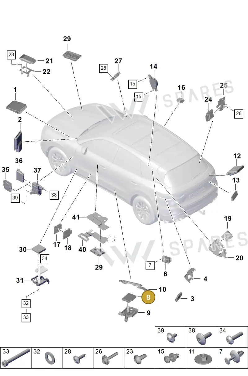 PAB907468F — Porsche Cayenne (2017-2023) diagram p51901003, position 8