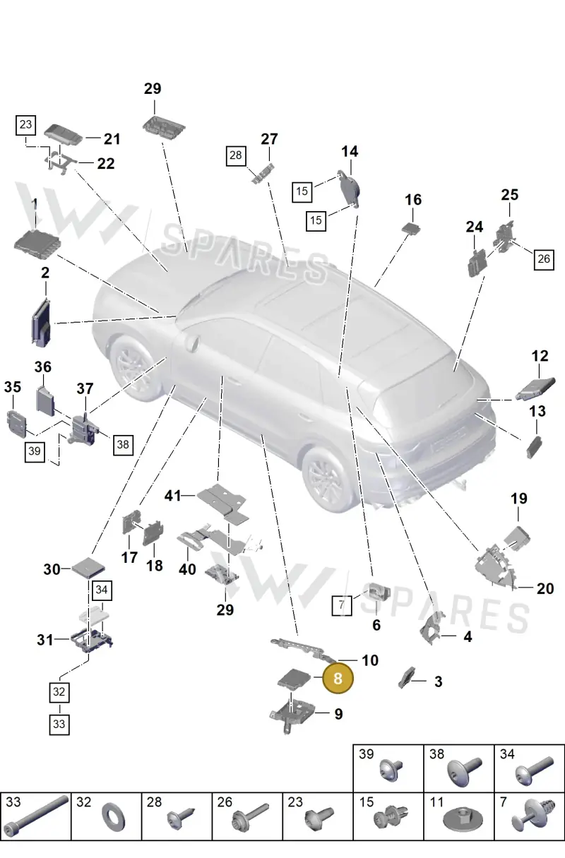PAB907468G — Porsche Cayenne (2017-2023) diagram p51901003, position 8