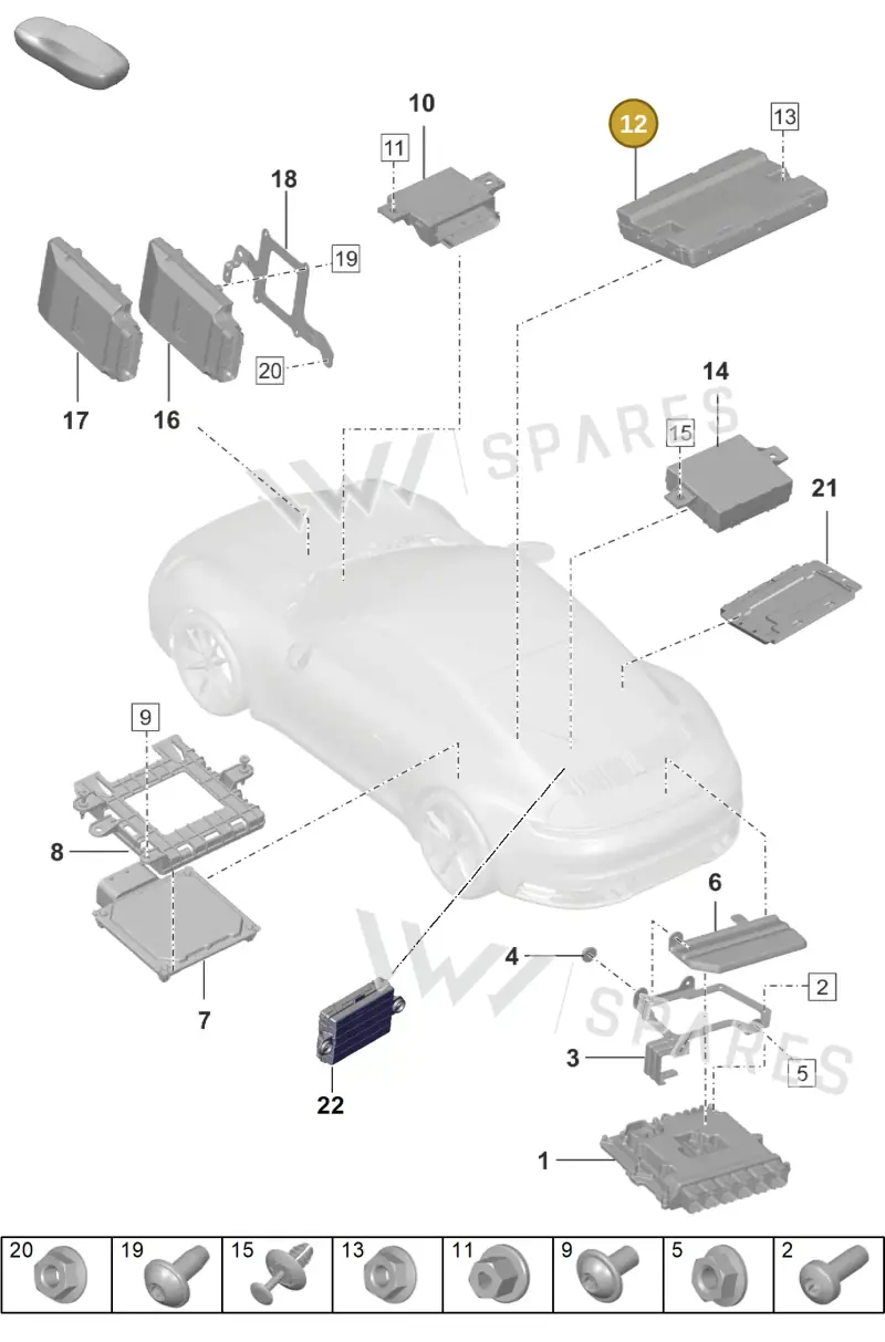 PAB907468Q — Porsche 911 (2018-2024) diagram p53901030, position 12