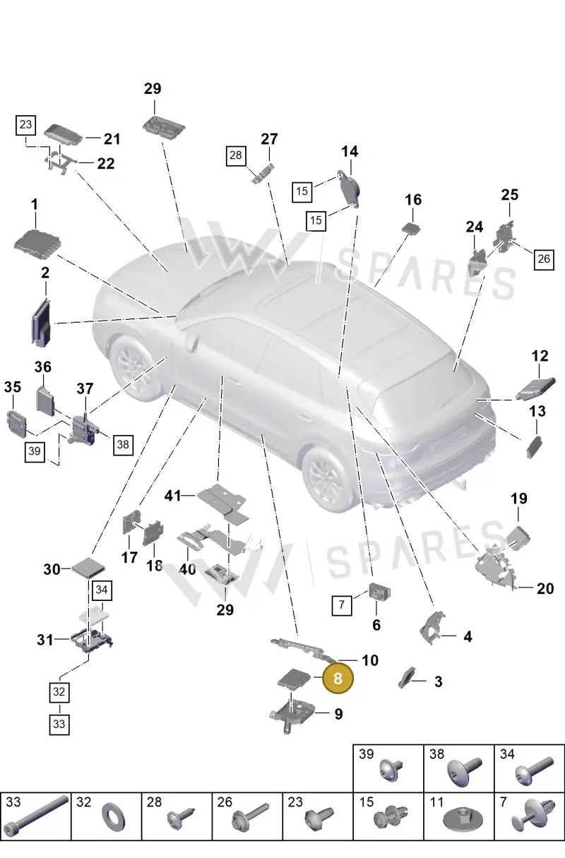 PAB907468T — Porsche Cayenne (2017-2023) diagram p51901003, position 8