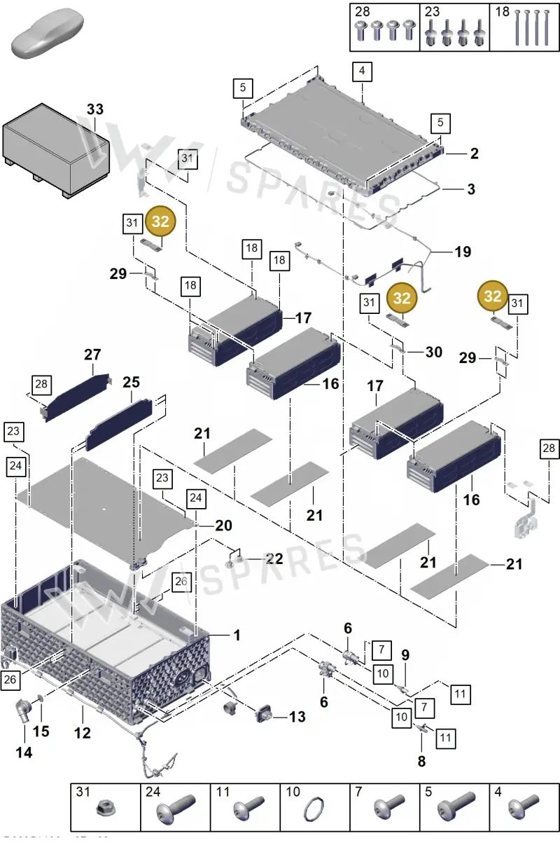 PAB915151 — Porsche Cayenne Coupe (2023-2023) diagram p60251100, position 32