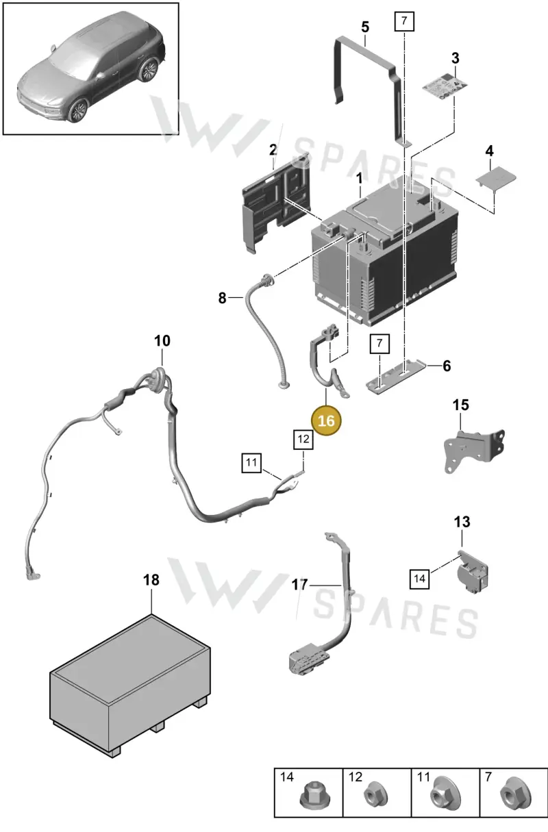 PAB915181A — Porsche Cayenne (2017-2023) diagram p51902010, position 16