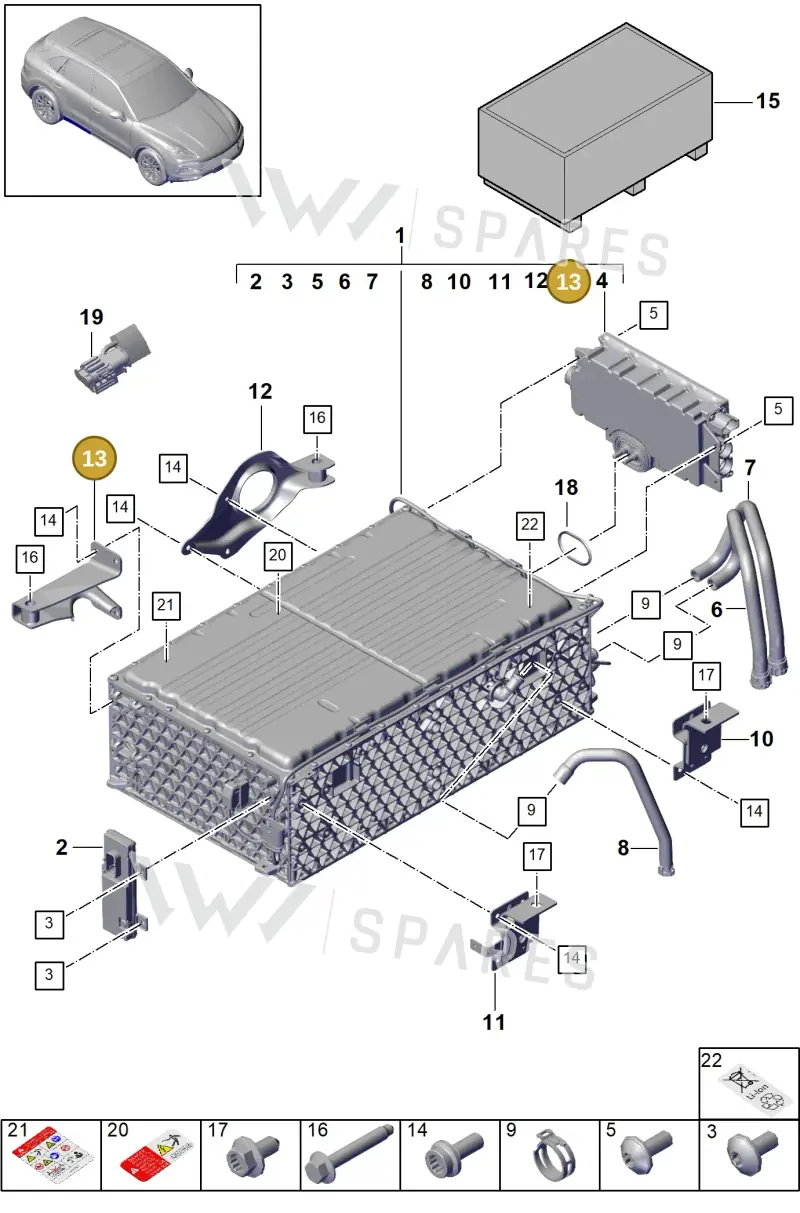 PAB915371C — Porsche Cayenne (2017-2023) diagram p51901150, position 13