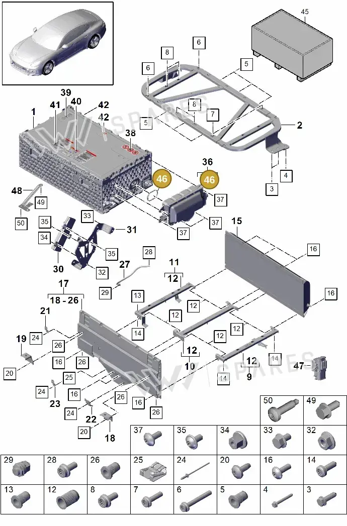 PAB915461 — Porsche Panamera (2016-2020) diagram p49901040, position 46
