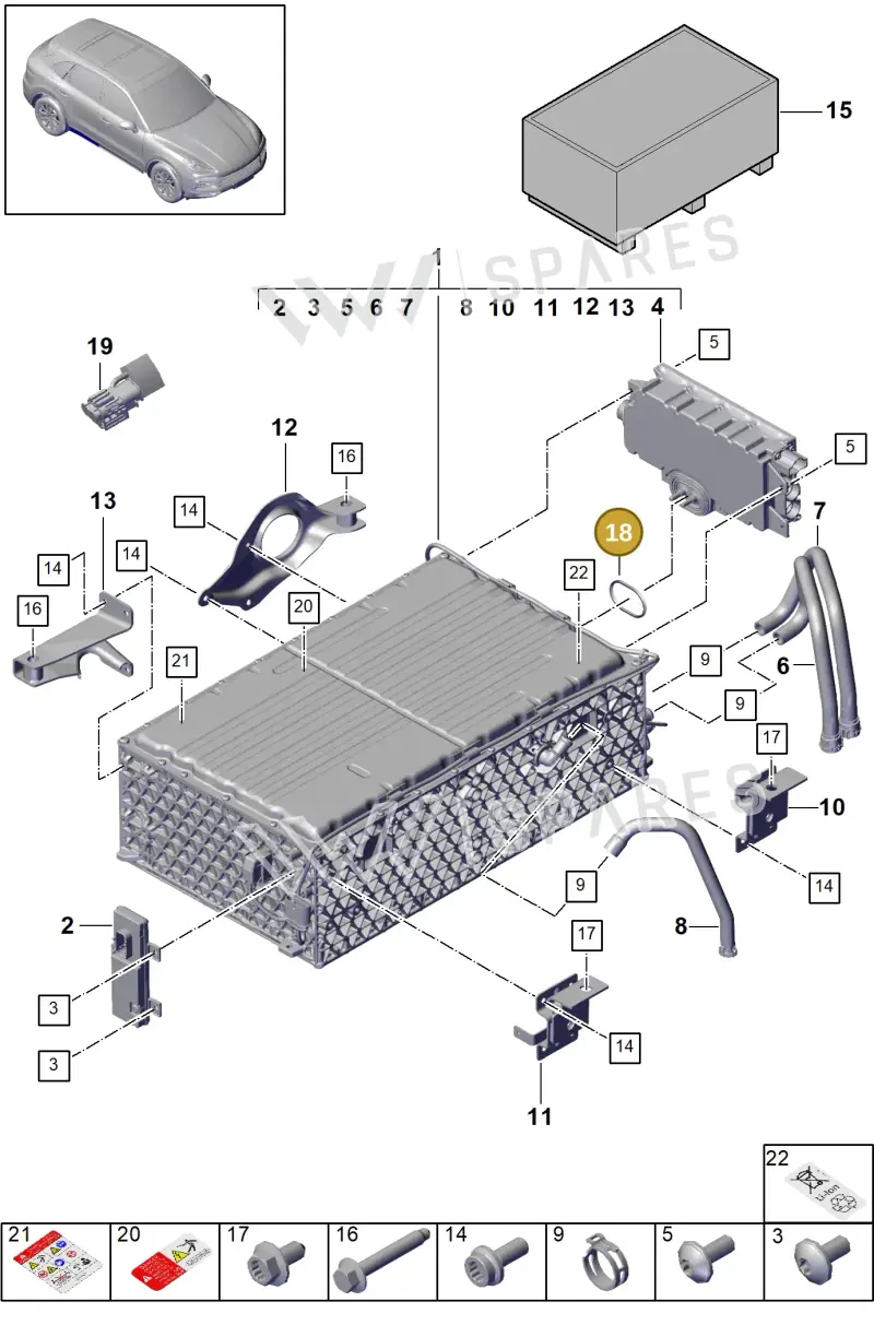 PAB915461 — Porsche Cayenne (2017-2023) diagram p51901150, position 18