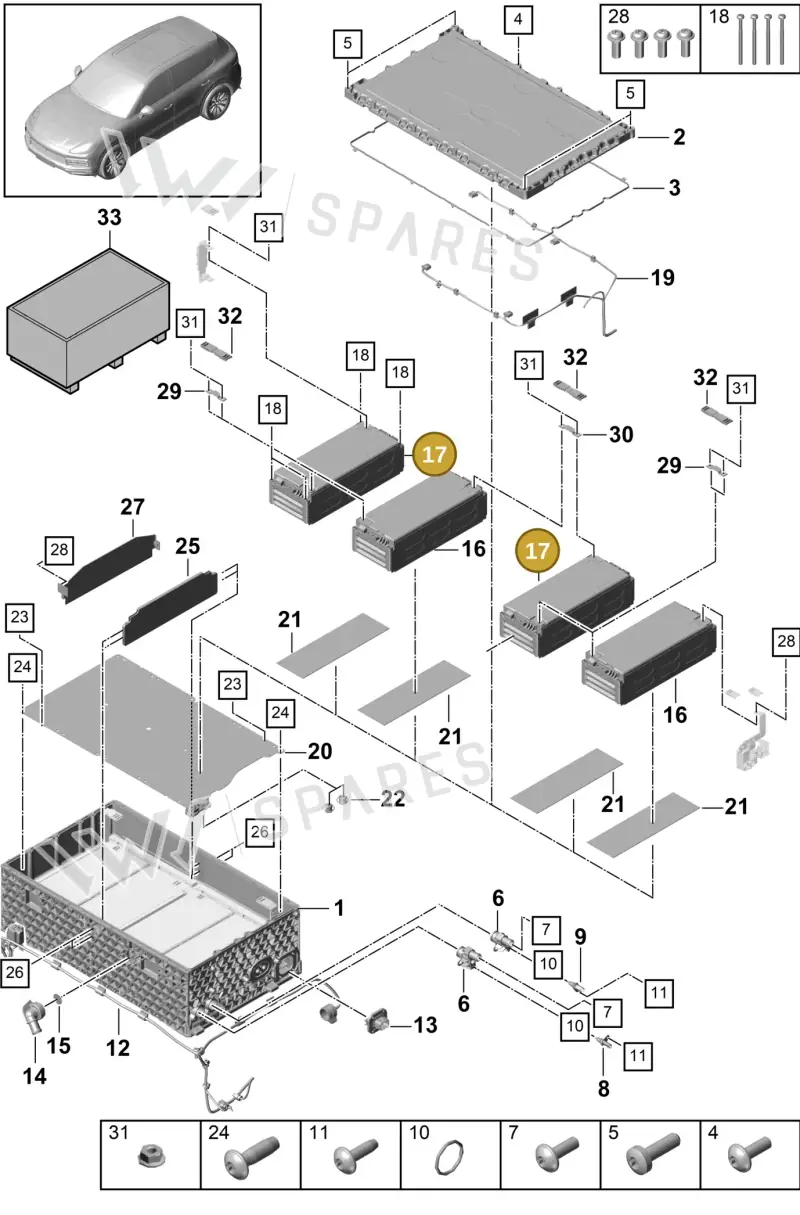 PAB915591G — Porsche Cayenne (2017-2023) diagram p51901160, position 17