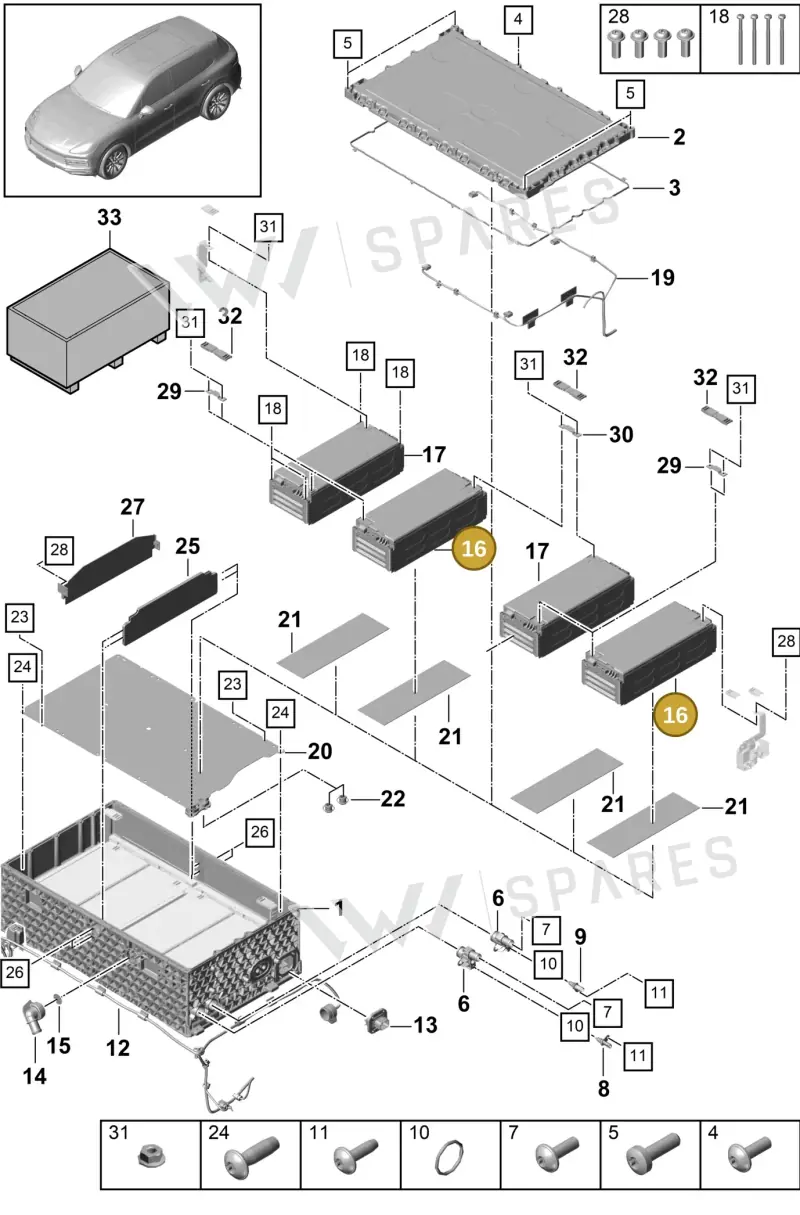 PAB915591J — Porsche Cayenne (2017-2023) diagram p51901160, position 16