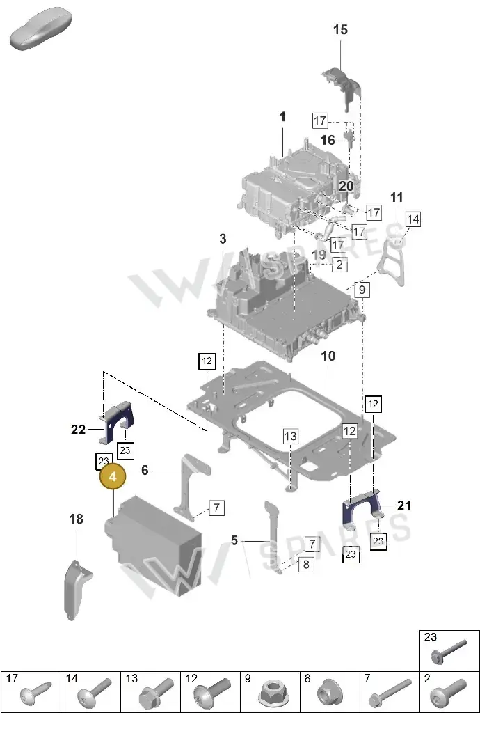 PAB915684S — Porsche Taycan Sport Turismo (2019-2024) diagram p56251300, position 4