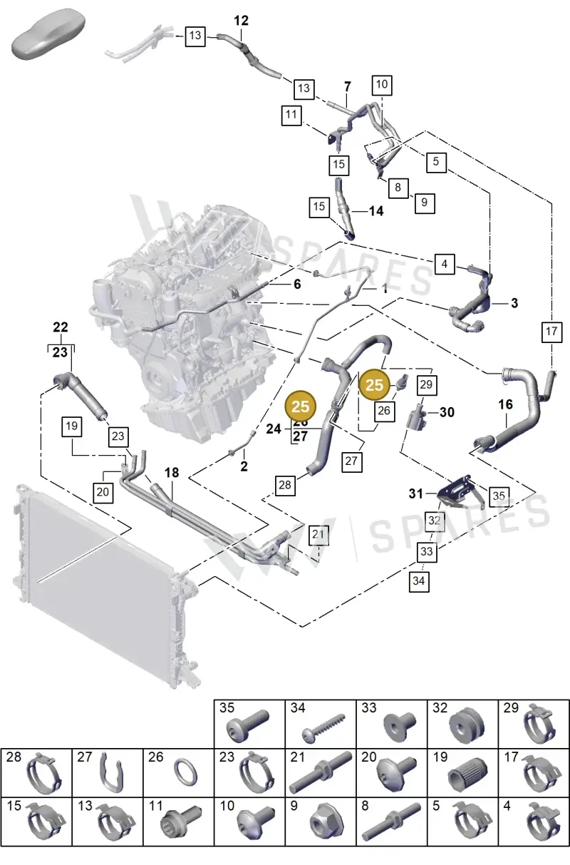 PAB919501 — Porsche Cayenne Coupe (2023-2023) diagram p60105300, position 25