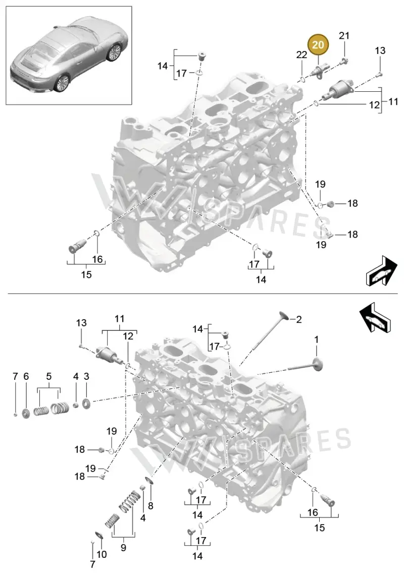 PAB919523 — Porsche 911 (2016-2019) diagram p47103005, position 20