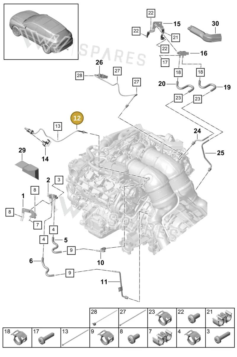 PAB919529D — Porsche Cayenne (2017-2023) diagram p51202210, position 12