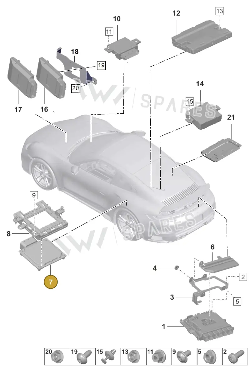 PAB927158 — Porsche 911 (2020-2022) diagram p57901030, position 7