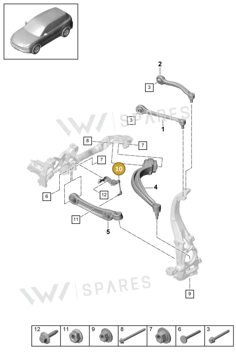PAB94128601 — Porsche Cayenne (2017-2023) diagram p51401010, position 10