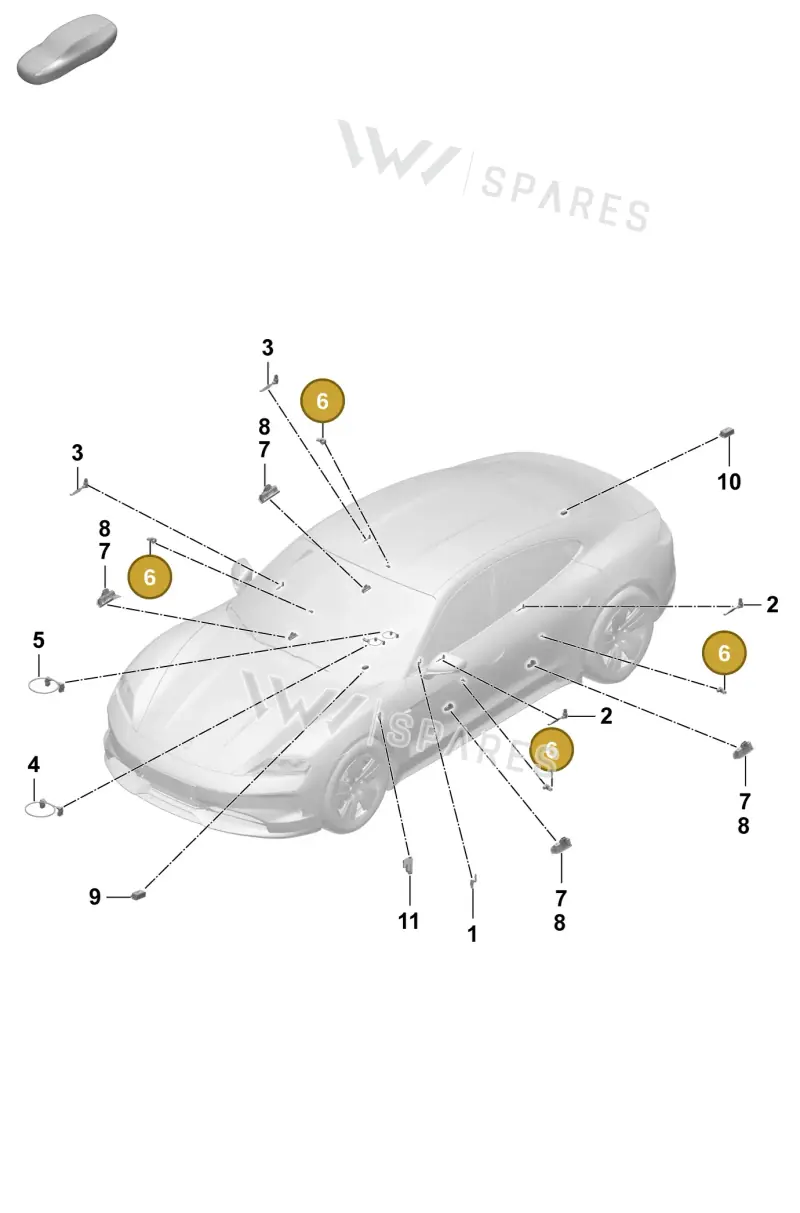 PAB947411A — Porsche Taycan Sport Turismo (2023-2025) diagram p64905100, position 6