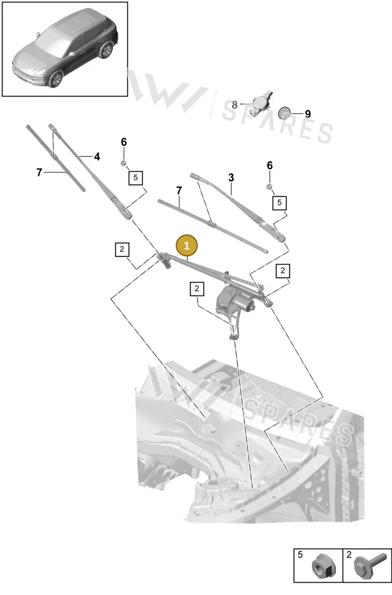 PAB955023C — Porsche Cayenne (2017-2023) diagram p51904000, position 1