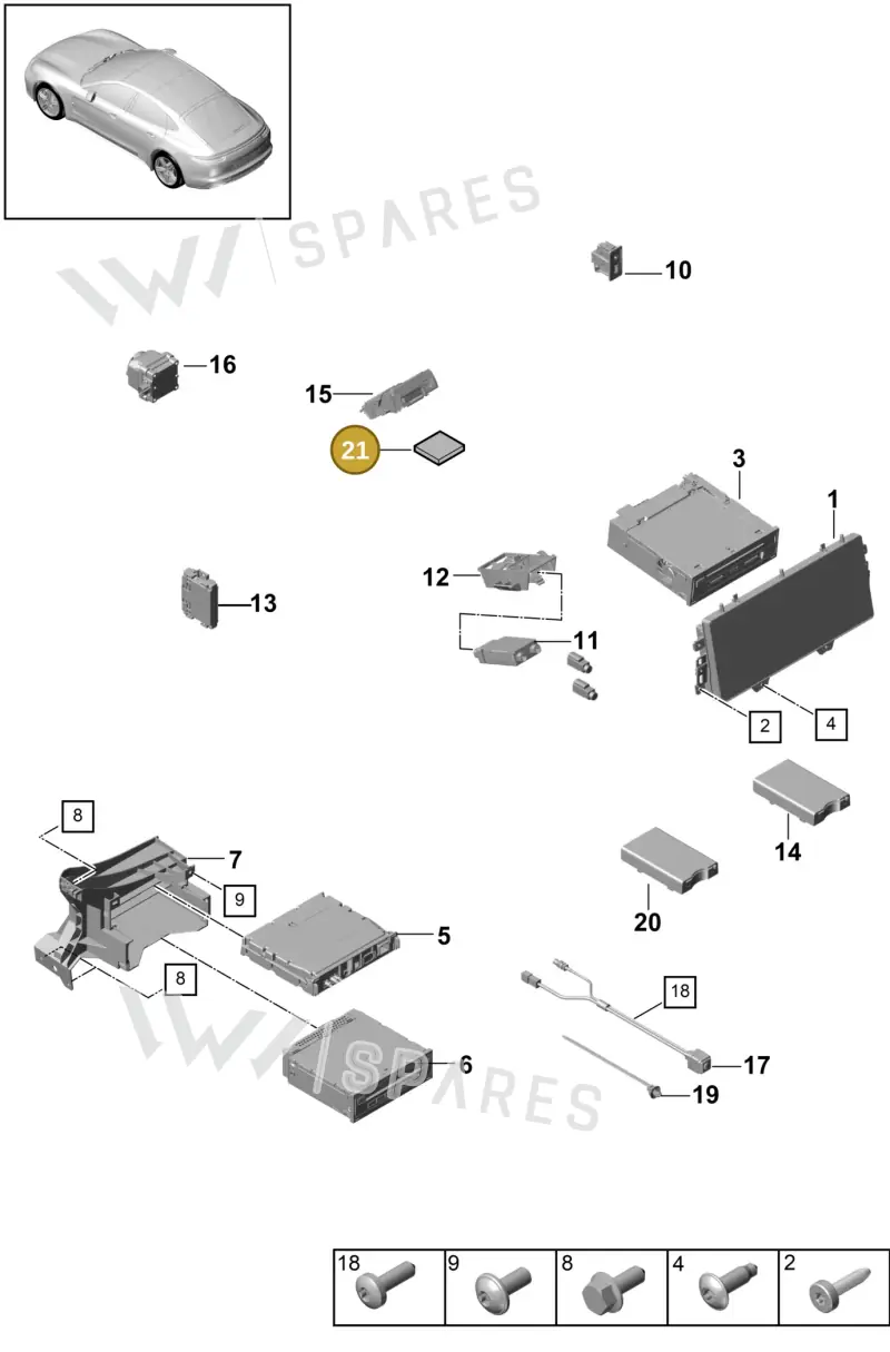 PAB955609 — Porsche Panamera (2016-2020) diagram p49911000, position 21