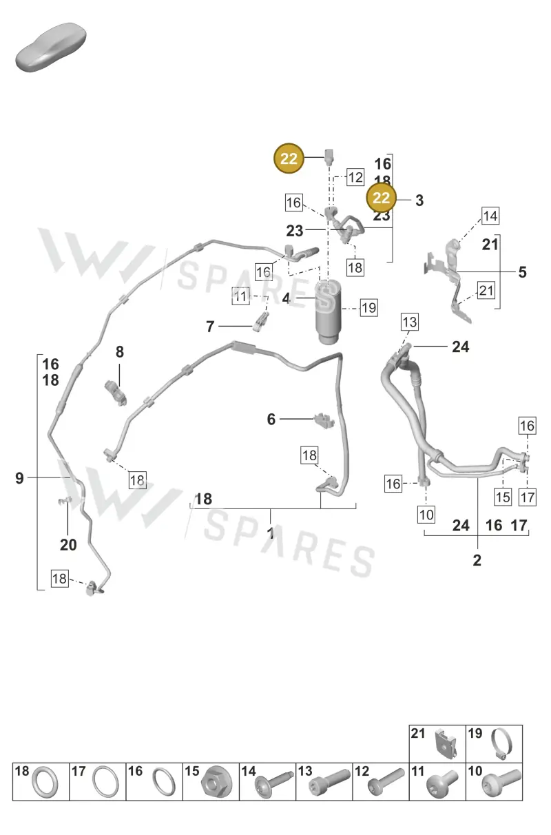 PAB959126 — Porsche 911 (2024-2025) diagram p53814700, position 22