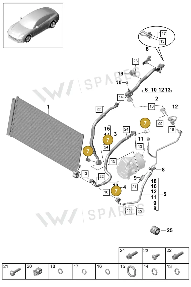 PAB959603 — Porsche Panamera 4 Hybrid (2016-2020) diagram p49815060, position 7